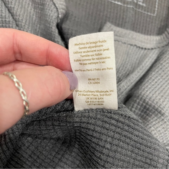 Free People Grey Waffle Knit Long Sleeve - Picture 7 of 10